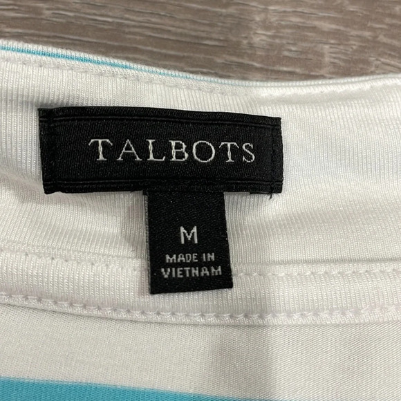 Talbots Striped Boat Neck Half Sleeve Top M - Picture 7 of 10